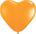 6" Heart Orange (100 count) Qualatex