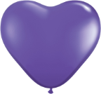 6" Heart Purple Violet (100 count) Qualatex
