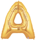 LETTER "A" 40"  GOLD MEGALOON (1 PK) POLYBAG