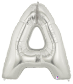 LETTER "A" 40"  SILVER MEGALOON (1 PK) POLYBAG