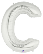 LETTER "C" 40" SILVER MEGALOON (1 PK) POLYBAG