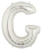 LETTER "G" 40"  SILVER MEGALOON (1 PK) POLYBAG
