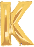 LETTER "K" 40"  GOLD MEGALOON (1 PK) POLYBAG
