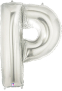 LETTER "P" 40"  SILVER MEGALOON (1 PK) POLYBAG
