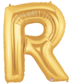 LETTER "R" 40"  GOLD MEGALOON (1 PK) POLYBAG