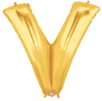 LETTER "V" 40"  GOLD MEGALOON (1 PK) POLYBAG