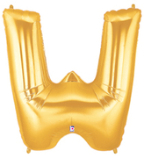 LETTER "W" 40"  GOLD MEGALOON (1 PK) POLYBAG