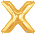 LETTER "X" 40"  GOLD MEGALOON (1 PK) POLYBAG