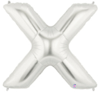 LETTER "X" 40"  SILVER MEGALOON (1 PK) POLYBAG