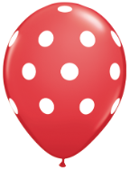 11" Round Big Polka Dot Red with Black Dots (50 Ct)