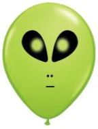 5" Round Space Alien Lime Green (100count)