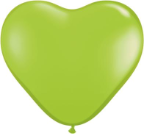 6" Heart Lime Green (100 count) Qualatex