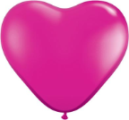 6" Heart Jewel Magenta (100 count) Qualatex