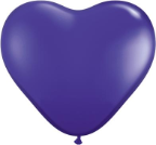 6" Heart Quartz Purple (100 count) Qualatex