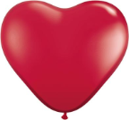6" Heart Ruby Red  (100 count) Qualatex