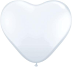 6" Heart White (100 count) Qualatex