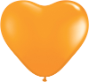 6" Heart Orange (100 count) Qualatex (SKU: 13764)