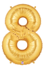 NUMBER "8" 40" GOLD MEGALOON (1 PK) POLYBAG (SKU: 15848GB)