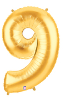 NUMBER "9" 40" GOLD MEGALOON (1 PK) POLYBAG (SKU: 15849GB)