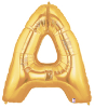 LETTER "A" 40"  GOLD MEGALOON (1 PK) POLYBAG (SKU: 15901GB)