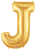LETTER "J" 40"  GOLD MEGALOON (1 PK) POLYBAG (SKU: 15910GB)