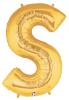 LETTER "S" 40"  GOLD MEGALOON (1 PK) POLYBAG (SKU: 15919GB)