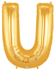 LETTER "U" 40"  GOLD MEGALOON (1 PK) POLYBAG (SKU: 15922GB)
