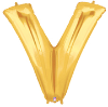 LETTER "V" 40"  GOLD MEGALOON (1 PK) POLYBAG (SKU: 15923GB)