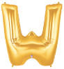 LETTER "W" 40"  GOLD MEGALOON (1 PK) POLYBAG (SKU: 15924GB)