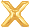 LETTER "X" 40"  GOLD MEGALOON (1 PK) POLYBAG (SKU: 15925GB)
