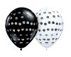 11" Round Black & White Polka Dot Assortment (50 ct) Qualatex (SKU: 39347)
