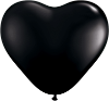 6" Heart Onyx Black (100 count) Qualatex (SKU: 60572)