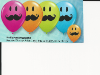 5" Round Smile Face Mustache Ast. (100 count) (SKU: 60933)