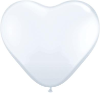 6" Heart White (100 count) Qualatex (SKU: 43651)